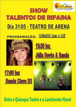 SABADO TEM SHOW DOS TALENTOS RIFAINENSES NO TEATRO DE ARENA